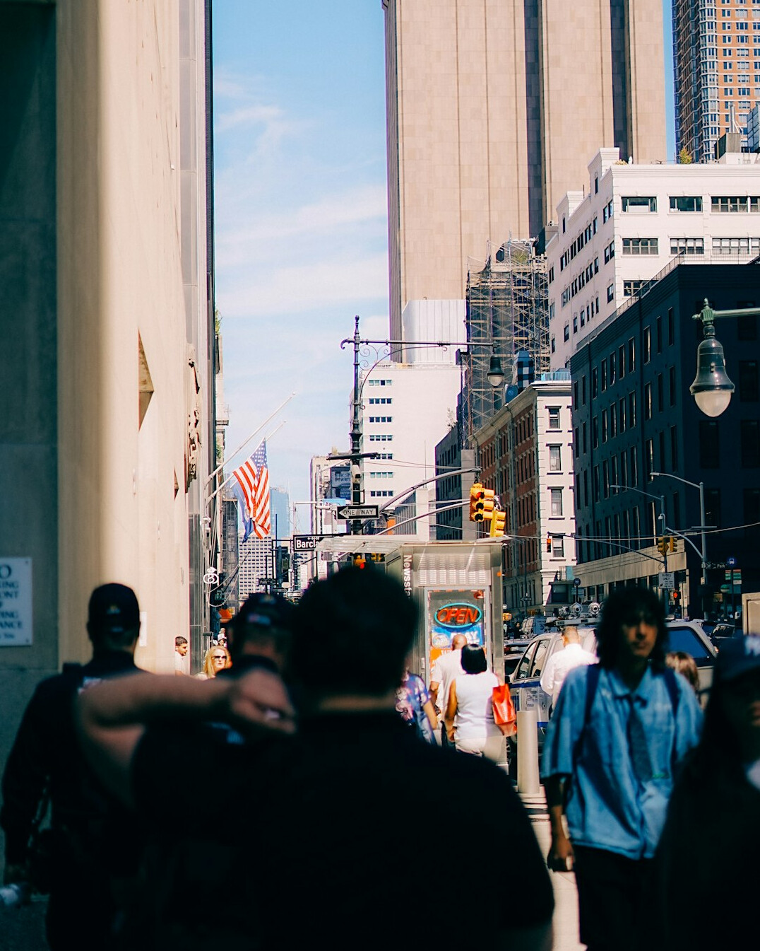 diverse group of people in city