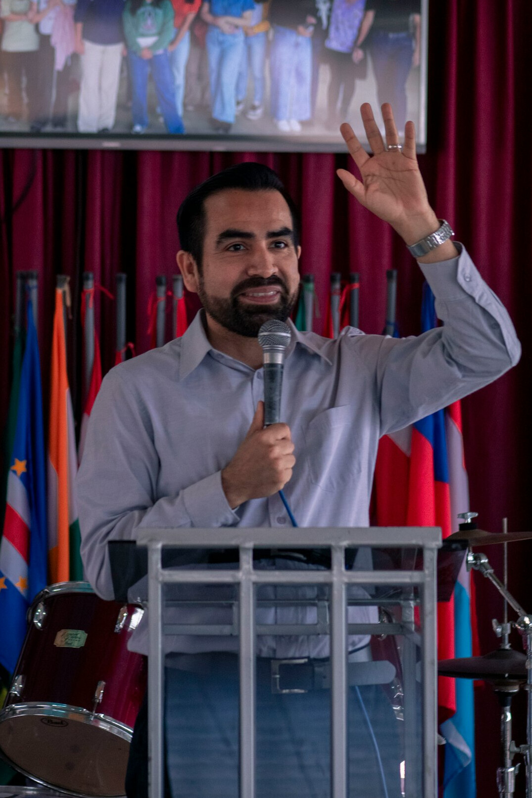 politician giving speech