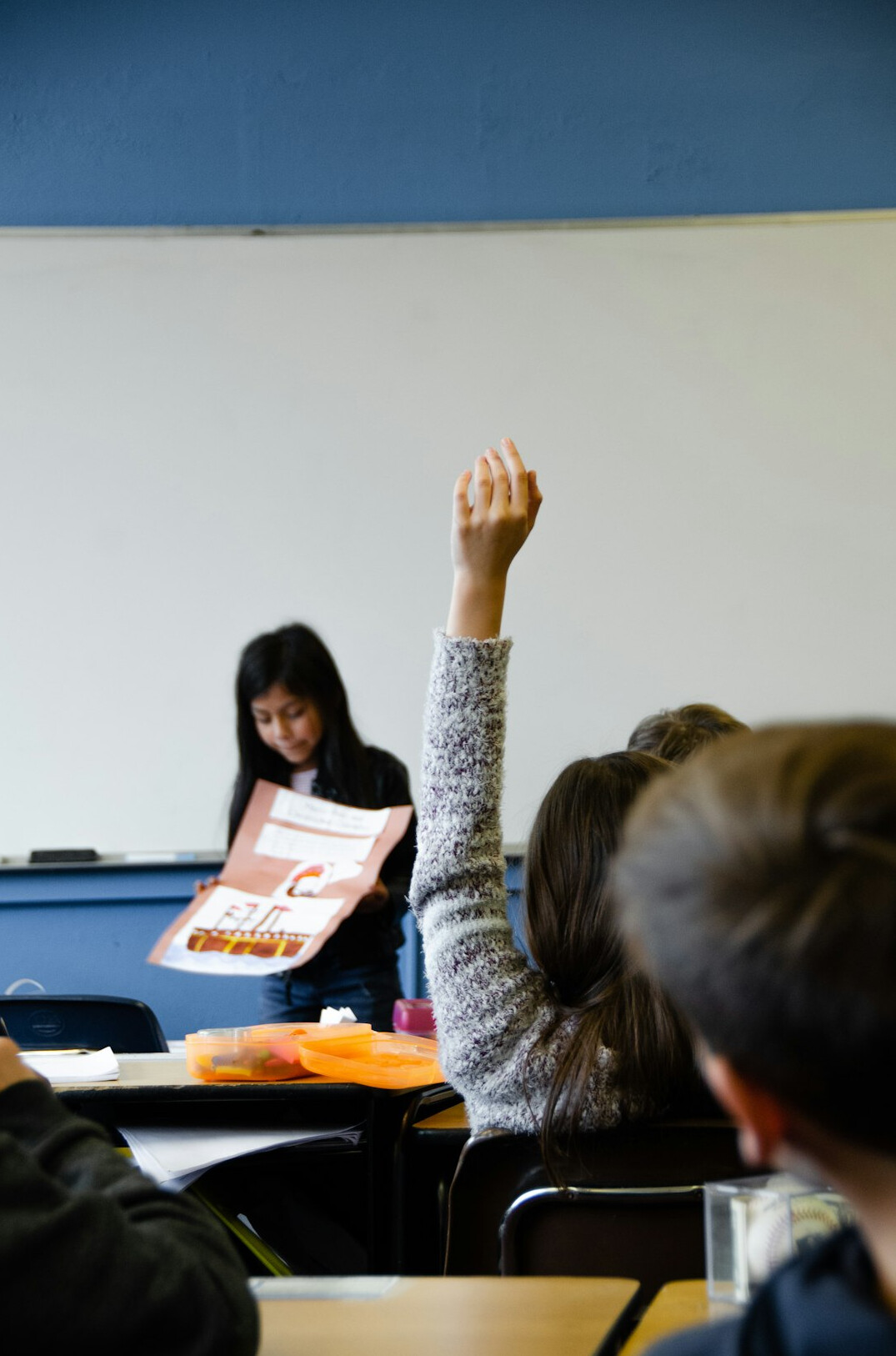 students in language class