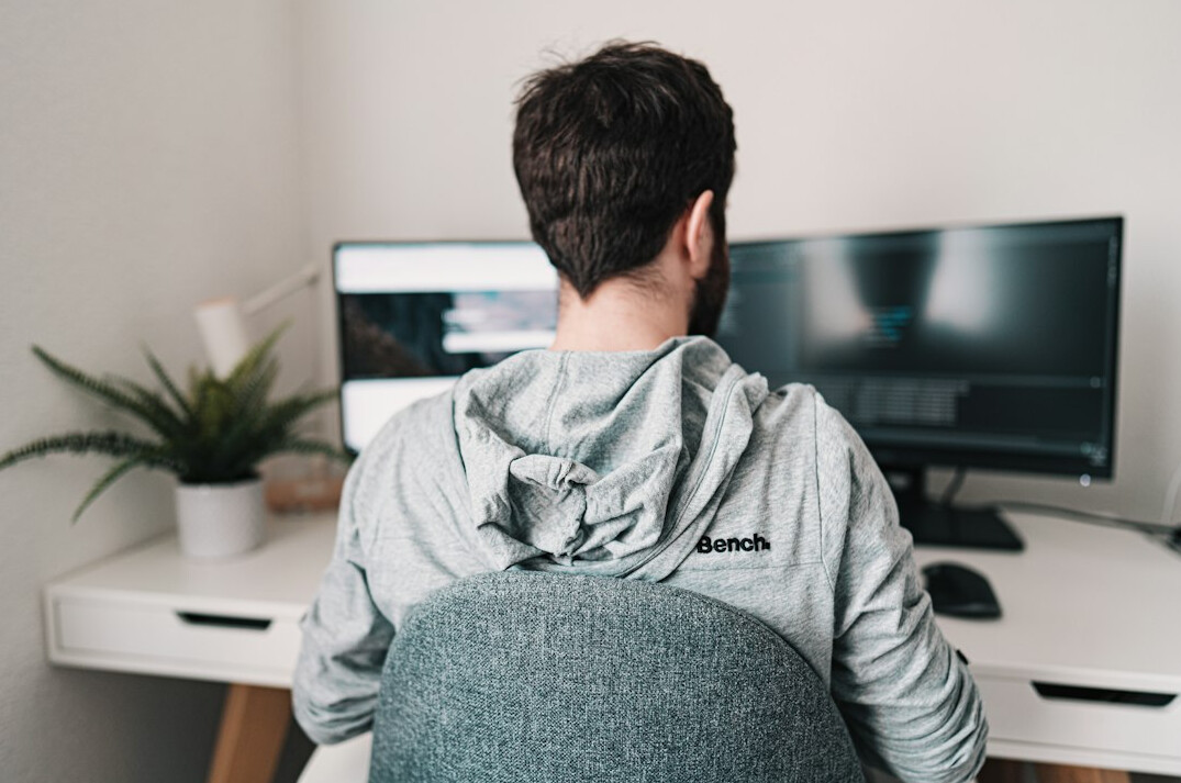 person working from home